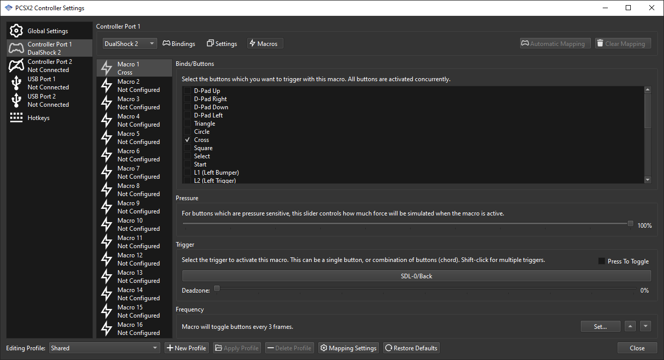 Macros in PCSX2 settings