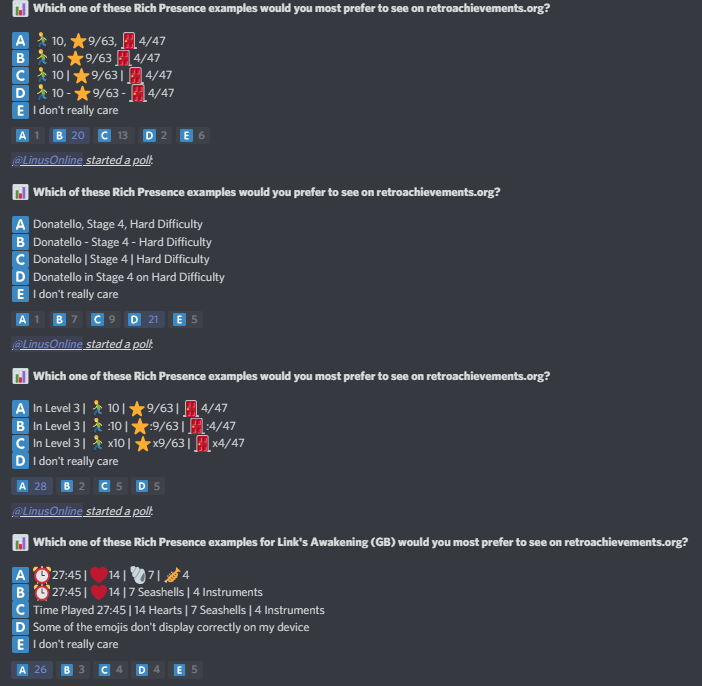 RP community display preferences